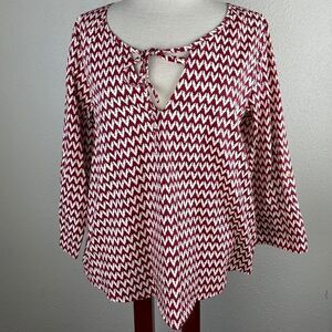 NWT Isabella’s Closet Red & Cream Blouse Top